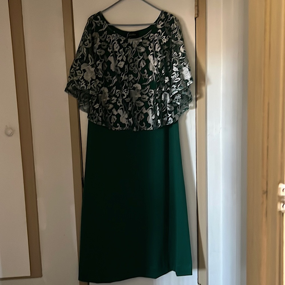 Silver/ Green Cocktail gown